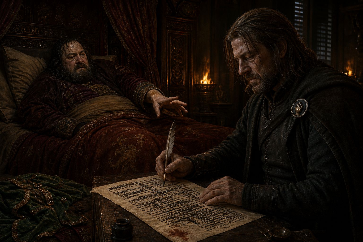 Robert's royal bedchamber holds the dying king's will and the empty political space that follows his death.
